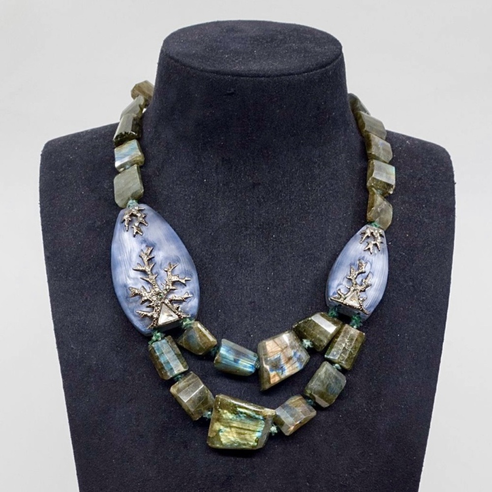 ALEXIS BITTAR Labradorite Torsade Bib Necklace - Picture 2 of 5